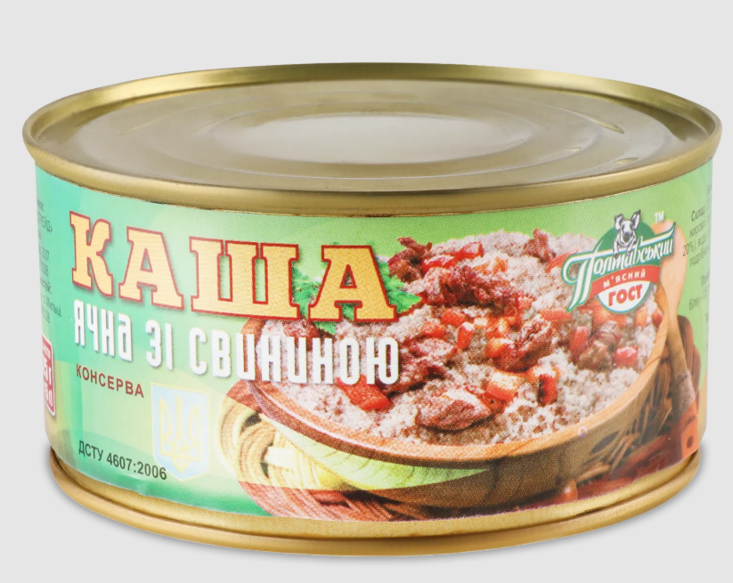 Каша ячна зі свининою, ПОЛТАВСЬКИЙ М'ЯСНИЙ ГОСТ, 325 г